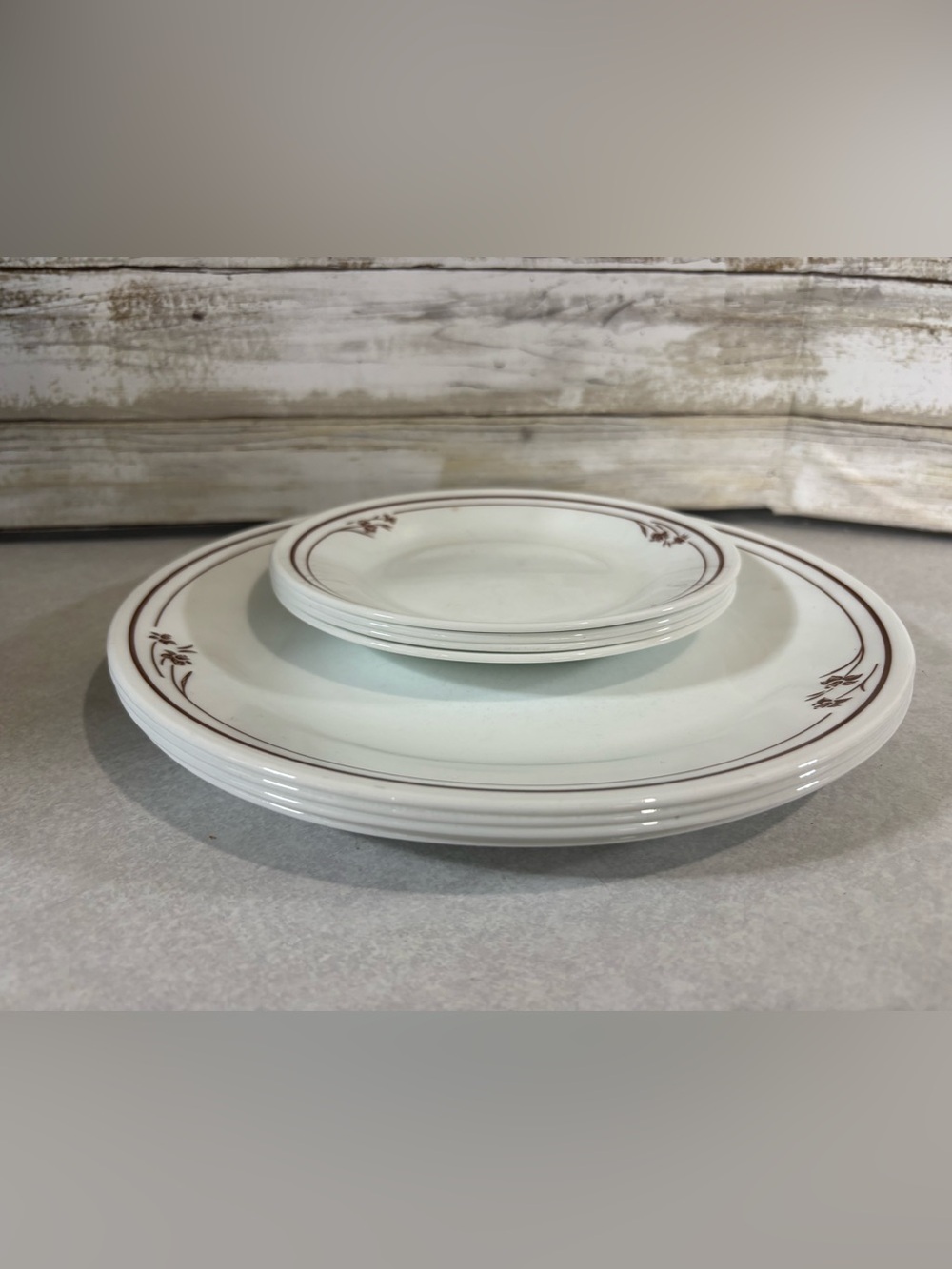 Set of vintage Corelle MELODY (aka: brown flower)